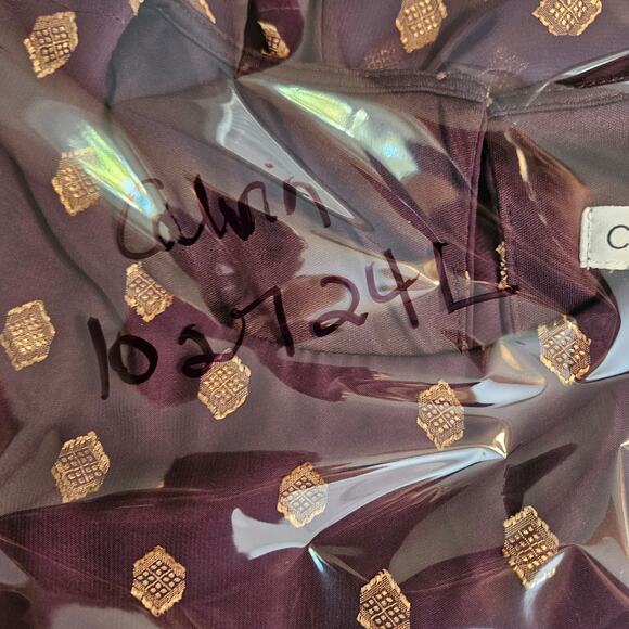 NWT Calvin Klein Shift Dress Sz 8 Aubergine Gold - Picture 15 of 15